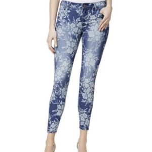 Kut from the Kloth Eva Ankle Skinny Floral Burn Out Print Denim Jean - Size 4